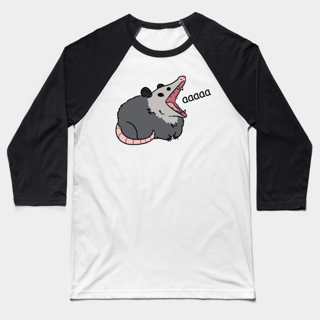 possum screm (black text) Baseball T-Shirt by ZioCorvid